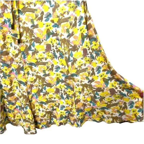 FREE PEOPLE NWT Forget Me Not V Neck Floral Lined Ruched Sleeve Mini Dress 0 - Picture 9 of 12